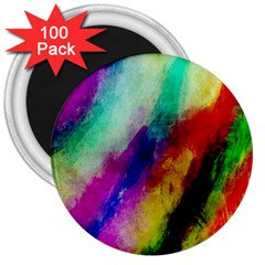 Colorful Abstract Paint Splats Background 3  Magnets (100 Pack) by Simbadda