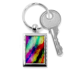 Colorful Abstract Paint Splats Background Key Chains (Rectangle) 