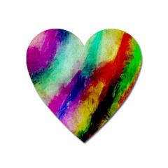 Colorful Abstract Paint Splats Background Heart Magnet