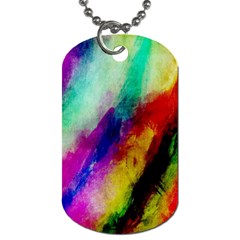 Colorful Abstract Paint Splats Background Dog Tag (One Side)