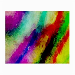 Colorful Abstract Paint Splats Background Small Glasses Cloth