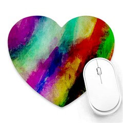 Colorful Abstract Paint Splats Background Heart Mousepads