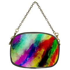 Colorful Abstract Paint Splats Background Chain Purses (One Side) 