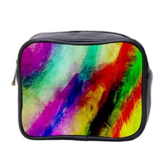 Colorful Abstract Paint Splats Background Mini Toiletries Bag 2-Side