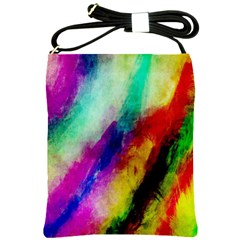 Colorful Abstract Paint Splats Background Shoulder Sling Bags