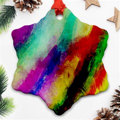 Colorful Abstract Paint Splats Background Ornament (Snowflake)