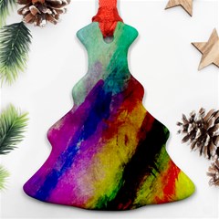 Colorful Abstract Paint Splats Background Ornament (Christmas Tree) 