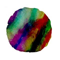 Colorful Abstract Paint Splats Background Standard 15  Premium Round Cushions