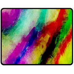 Colorful Abstract Paint Splats Background Double Sided Fleece Blanket (Medium) 