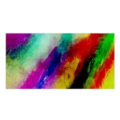 Colorful Abstract Paint Splats Background Satin Shawl