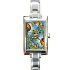 Random Fractal Background Image Rectangle Italian Charm Watch