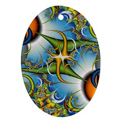 Random Fractal Background Image Ornament (Oval)