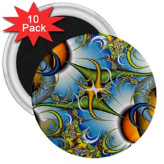 Random Fractal Background Image 3  Magnets (10 pack) 