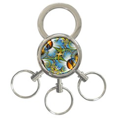 Random Fractal Background Image 3-Ring Key Chains