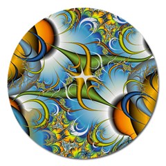 Random Fractal Background Image Magnet 5  (Round)