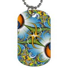 Random Fractal Background Image Dog Tag (Two Sides)