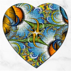 Random Fractal Background Image Jigsaw Puzzle (heart) by Simbadda