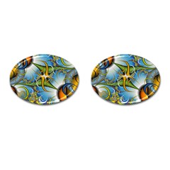 Random Fractal Background Image Cufflinks (Oval)