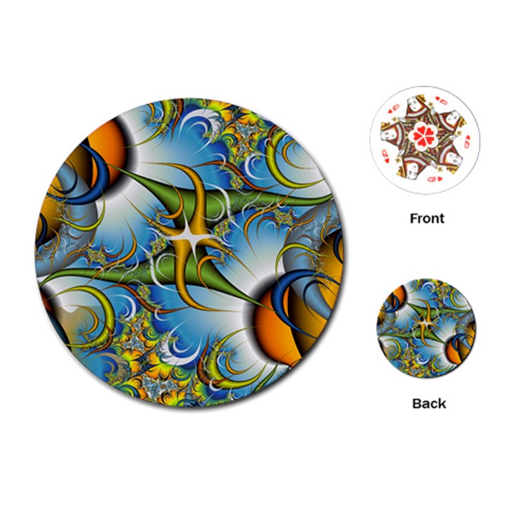 Random Fractal Background Image Playing Cards (Round) 