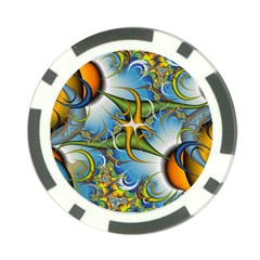 Random Fractal Background Image Poker Chip Card Guard (10 pack)