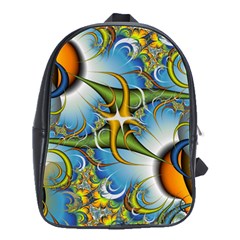 Random Fractal Background Image School Bags(Large) 