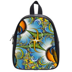 Random Fractal Background Image School Bags (Small) 