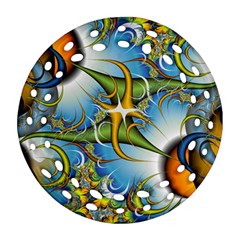 Random Fractal Background Image Ornament (Round Filigree)