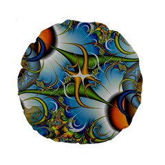 Random Fractal Background Image Standard 15  Premium Round Cushions