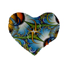 Random Fractal Background Image Standard 16  Premium Heart Shape Cushions