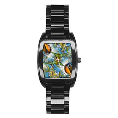 Random Fractal Background Image Stainless Steel Barrel Watch