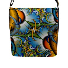 Random Fractal Background Image Flap Messenger Bag (L) 