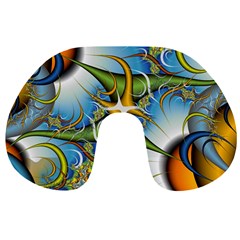 Random Fractal Background Image Travel Neck Pillows