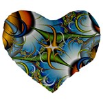 Random Fractal Background Image Large 19  Premium Flano Heart Shape Cushions Front