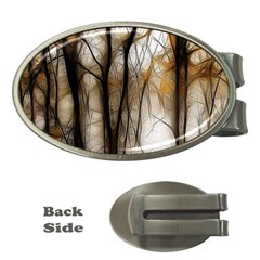 Fall Forest Artistic Background Money Clips (oval)  by Simbadda