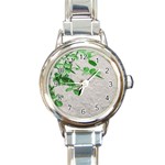 Plants Over Wall Round Italian Charm Watch Front