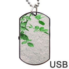 Plants Over Wall Dog Tag Usb Flash (two Sides) by dflcprints