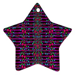 Raining Rain And Mermaid Shells Pop Art Star Ornament (two Sides) by pepitasart