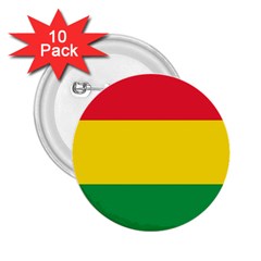 Rasta Colors Red Yellow Gld Green Stripes Pattern Ethiopia 2 25  Buttons (10 Pack)  by yoursparklingshop