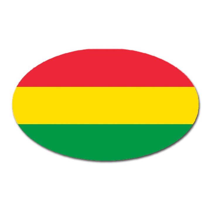 Rasta Colors Red Yellow Gld Green Stripes Pattern Ethiopia Oval Magnet