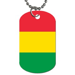 Rasta Colors Red Yellow Gld Green Stripes Pattern Ethiopia Dog Tag (one Side) by yoursparklingshop