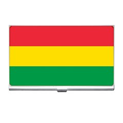 Rasta Colors Red Yellow Gld Green Stripes Pattern Ethiopia Business Card Holders by yoursparklingshop