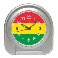 Rasta Colors Red Yellow Gld Green Stripes Pattern Ethiopia Travel Alarm Clocks by yoursparklingshop