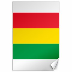 Rasta Colors Red Yellow Gld Green Stripes Pattern Ethiopia Canvas 24  X 36  by yoursparklingshop