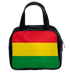 Rasta Colors Red Yellow Gld Green Stripes Pattern Ethiopia Classic Handbags (2 Sides) by yoursparklingshop