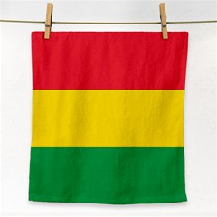 Rasta Colors Red Yellow Gld Green Stripes Pattern Ethiopia Face Towel by yoursparklingshop