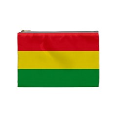 Rasta Colors Red Yellow Gld Green Stripes Pattern Ethiopia Cosmetic Bag (medium)  by yoursparklingshop