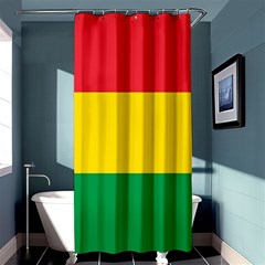 Rasta Colors Red Yellow Gld Green Stripes Pattern Ethiopia Shower Curtain 36  X 72  (stall)  by yoursparklingshop