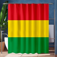 Rasta Colors Red Yellow Gld Green Stripes Pattern Ethiopia Shower Curtain 60  X 72  (medium)  by yoursparklingshop