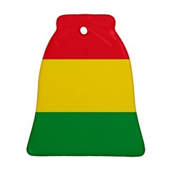 Rasta Colors Red Yellow Gld Green Stripes Pattern Ethiopia Bell Ornament (two Sides) by yoursparklingshop