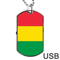 Rasta Colors Red Yellow Gld Green Stripes Pattern Ethiopia Dog Tag Usb Flash (one Side) by yoursparklingshop